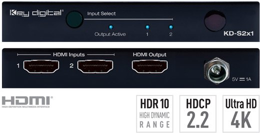 Przełącznik HDMI Key Digital KD-S2x1