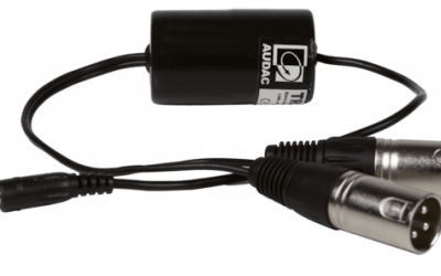 Stereofoniczny izolator pętli uziemienia męski Jack 3,5mm- 2x Męski XLR AUDAC TR2080