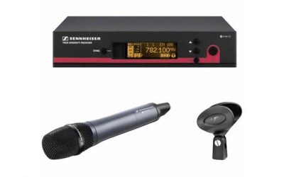 Zestaw wokalowy Sennheiser EW 165 G3-B-EU z mikrofonem pojemnościowym o charakterystyce superkarioidalnej.